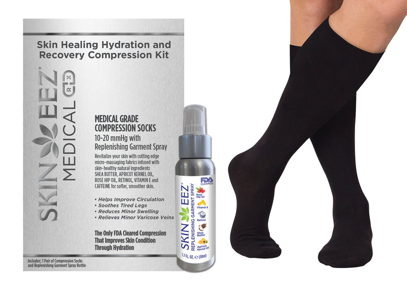 Skin Healing Hydration and Recovery Medical Compression Kit 10-20 mmHg and Replenishing Spray