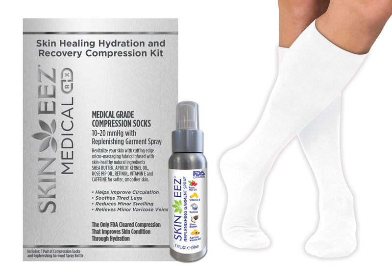 Skin Healing Hydration and Recovery Medical Compression Kit 10-20 mmHg and Replenishing Spray