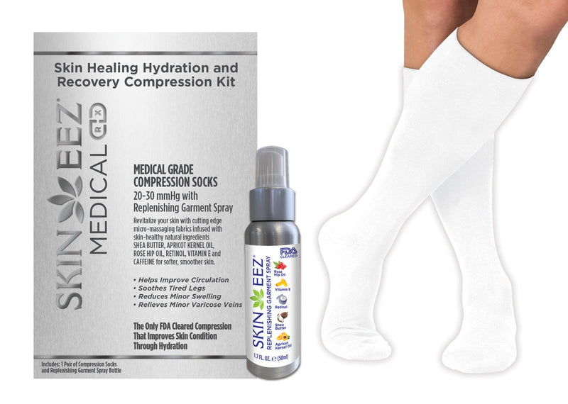 Skin Healing Hydration and Recovery Medical Compression Kit 20-30 mmHg and Replenishing Spray