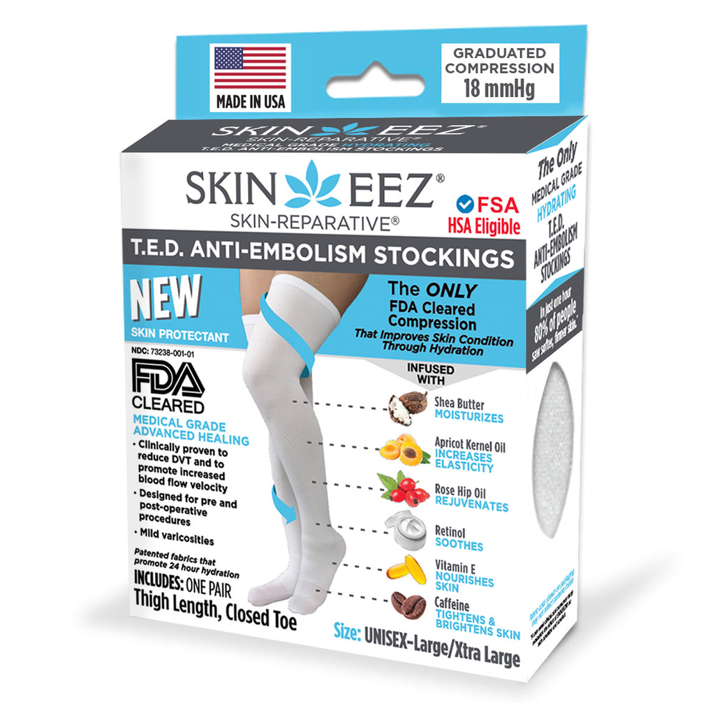 Anti Embolism Compression Stockings, Thigh High Unisex Ted Hose Socks 20-30  mmHg 